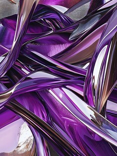 紫色流动金属质感抽象图案
