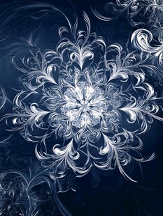 梦幻蓝色雪花花纹背景图