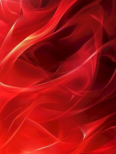 红色动感飘带抽象背景图