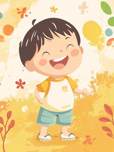 快乐小男孩的缤纷时光