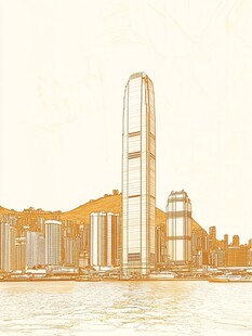 香港城市天际线建筑景观