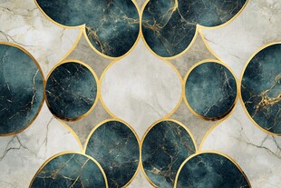 蓝金大理石拼花图案设计