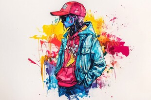 潮流街头风插画人物形象