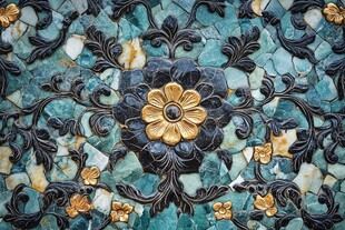 华丽复古花纹马赛克瓷砖