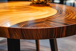 精美拼花木质圆茶几