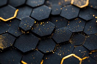 黑金六边形纹理背景图案