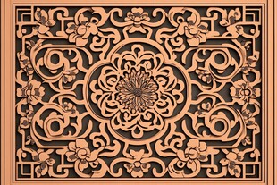 中式木雕花纹图案设计