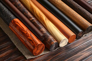 多样精美木质擀面杖展示