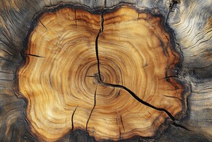 树桩横截面的年轮纹理