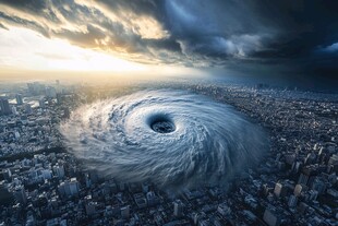 城市上空的巨大旋涡奇观