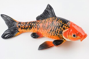 橙色黑纹仿真锦鲤摆件