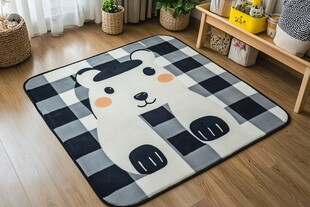 可爱小熊格子地垫