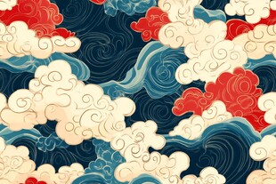 中式云浪传统图案背景