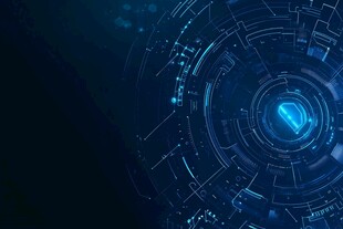 科技感蓝色圆形界面背景