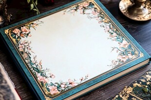 复古花卉装饰的精美笔记本