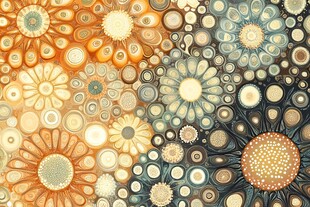 复古风多彩花卉图案背景