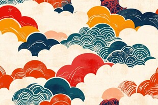日式云纹图案背景