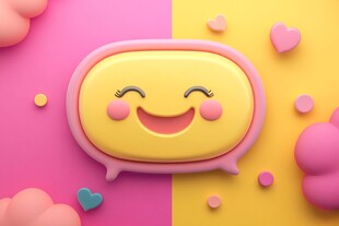 可爱笑脸图标与多彩元素