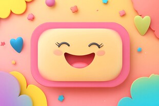 笑脸图标与多彩装饰元素