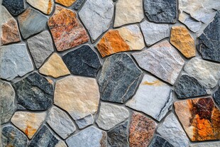 多彩拼接石墙面纹理
