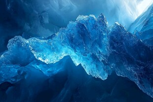 梦幻蓝色冰川内部景观