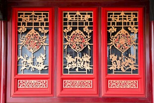 中式红窗精致雕花