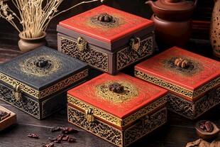 中式古典精美雕花首饰盒