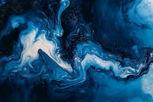 梦幻蓝调流体艺术画面