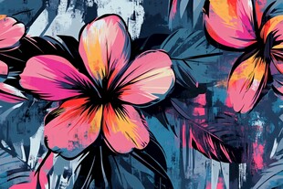 绚丽热带花卉图案