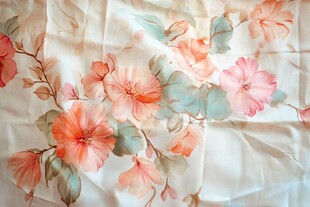 复古花卉印花布料