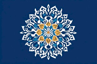 蓝色背景精美曼陀罗图案