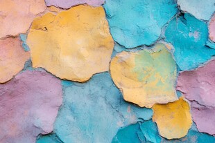 多彩剥落墙面纹理特写