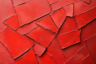 红色碎裂纹理墙面特写