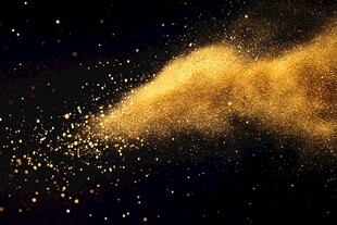 金色粉末飞扬特效背景