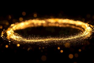 金色粒子光环特效背景