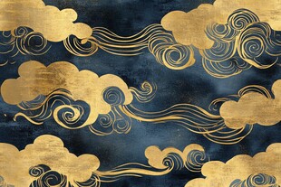 金云墨底中式纹理图案