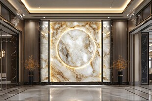奢华大理石玄关背景墙设计