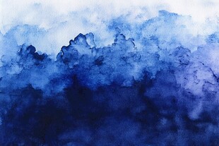 梦幻蓝调水彩云雾背景