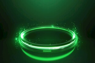绿色发光环形特效背景