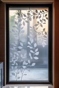 树叶花纹玻璃贴纸装饰窗