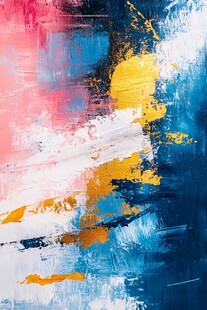 抽象多彩笔触艺术画作