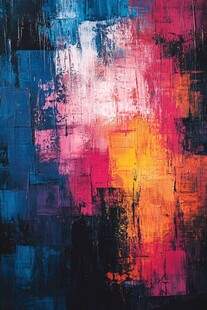 抽象多彩笔触艺术画作