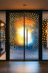 梦幻炫彩玻璃门艺术设计