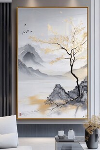 中式山水枯树装饰画意境美