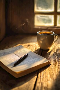 窗边书香时光 咖啡相伴