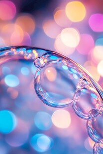 梦幻炫彩泡泡特写