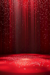 红色梦幻星光舞台背景