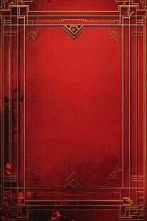 红色复古边框装饰背景图