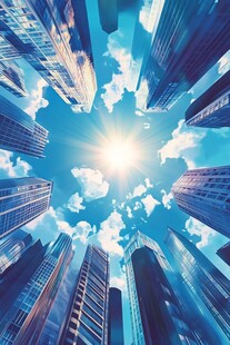 仰望都市天际线的璀璨