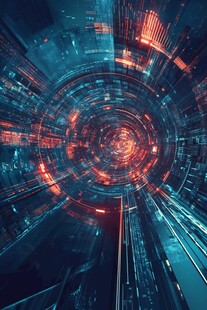 科技感未来隧道光影效果